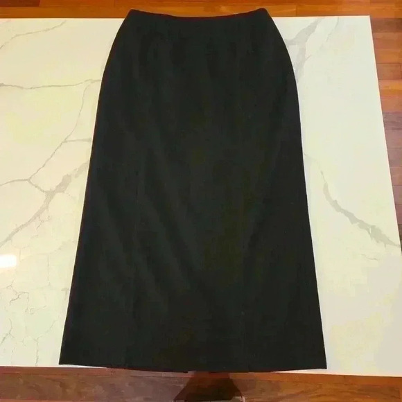 Eddie Bauer Womens Wool Straight Fit Maxi Skirt Black Size 14 - Picture 1 of 6